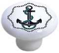 Carolina Hardware And Decor 2321 Anchor With Chain Border Nautical Ceramic Cabinet Drawer Knob 