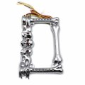 Httmt- 3d Chrome Skull Flame Bone License Plate Frame W Led Run Brake Turn Compatible With H-d Kawasaki P N Mt294-006a-cd