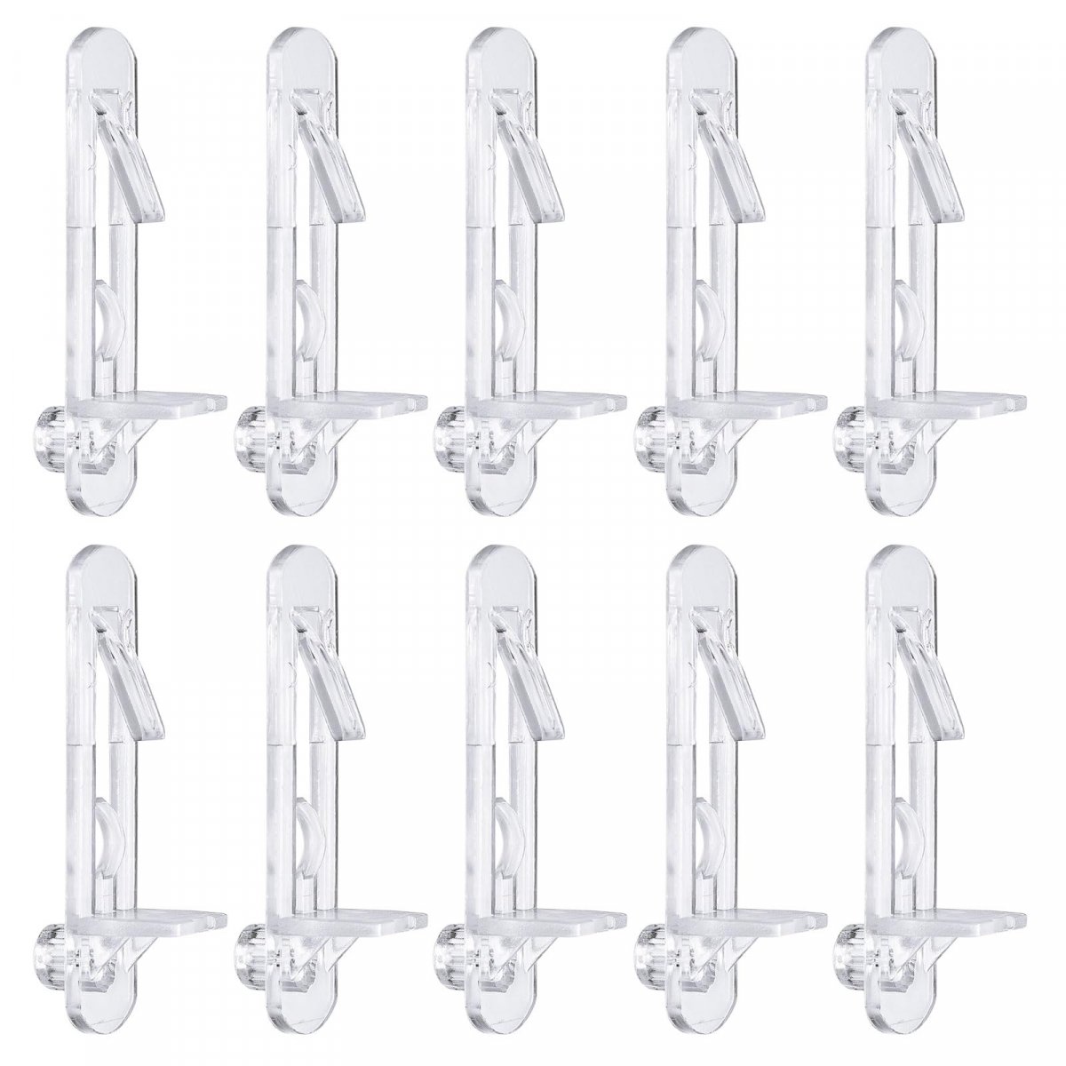 Uxcell Plastic Locking Shelf Pins 20pcs Clear Self-locking Support Pegs Clips Fit 7 9mm Hole 3 4 20mm Thick For Bookcase