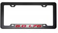 Erpart Black Carbon Fiber Look License Plate Frame With 6 0 L76 Red On Silver Highly Polished Real Aluminum Emblem