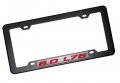 Erpart Black Carbon Fiber Look License Plate Frame With 6 0 L76 Red On Silver Highly Polished Real Aluminum Emblem