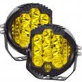 Auxtings 2 Pieces 5 Inch 50w Amber Yellow Side Shooter Led Work Light Bar Off Road Driving Spot Flood Combo Lamp Ip67 