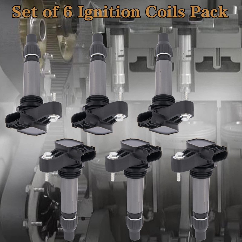 Set Of 6 Ignition Coil Pack For Cadillac Srx Sts Xts Cts Gmc Acadia Buick Enclave Chevy Traverse Camaro V6 2007 2008 2010 2011