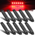 Partsam 10pcs 3 8 Thin Red Led Side Marker Clearance Indicator Lights 6 Smoke Lens Waterproof 12v Trailer Lorry Van Bus For 