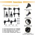 X Autohaux 8pcs Front Lower Ball Joints Sway Bar Links Tie Rods Suspension Kit For Subaru Forester Impreza Es3712 K9513 K750041