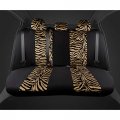Bdk Carxs Zebra Print Seat Covers Full Set Includes Matching Belt Pads And Steering Wheel Cover Two-tone Animal Beige For Cars 
