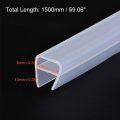 Uxcell Frameless Glass Shower Door Sweep 59 06 Long For 1 2 12mm U-type Bottom Side Seal Strip