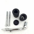 Httmt Mt219-027- Black Frame Slider Chromed Brake Pedal Levers Compatible With 2003 2004 Kawasaki Zx6r Zx6rr