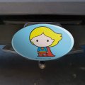 Superman Supergirl Cute Chibi Character Oval Tow Trailer Hitch Cover Plug Insert