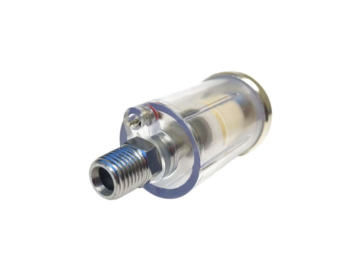 Oil And Water Separator Air Line Compressor Filter Hose 1 4 In Npt With Clear Reservoir Button Release Valve