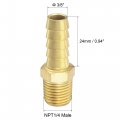 Uxcell Brass Hose Barb Fitting Straight 3 8 Inch X Npt 1 4 Male Thread Pipe Connector For Water Air Fuel Tube 2pcs