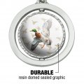 Graphics More Mallard Duck In Flight Keychain Spinning Round Chrome Plated Metal