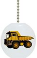 Yellow Dump Truck Solid Ceramic Fan Pull 
