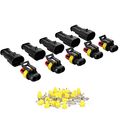 Muyi 10 Kit 2 Pin Way 20-16 Awg Waterproof Connector Ip67 Amp Superseal Pa66 Nylon Housing 1 5mm Series Terminal Sockets Ac Dc 