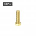Uxcell Brass Hex Bolts M5x18mm 30pcs Fully Thread Grade 4 8 Solid Hexagon Head Bolt Machine Screws For Machinery