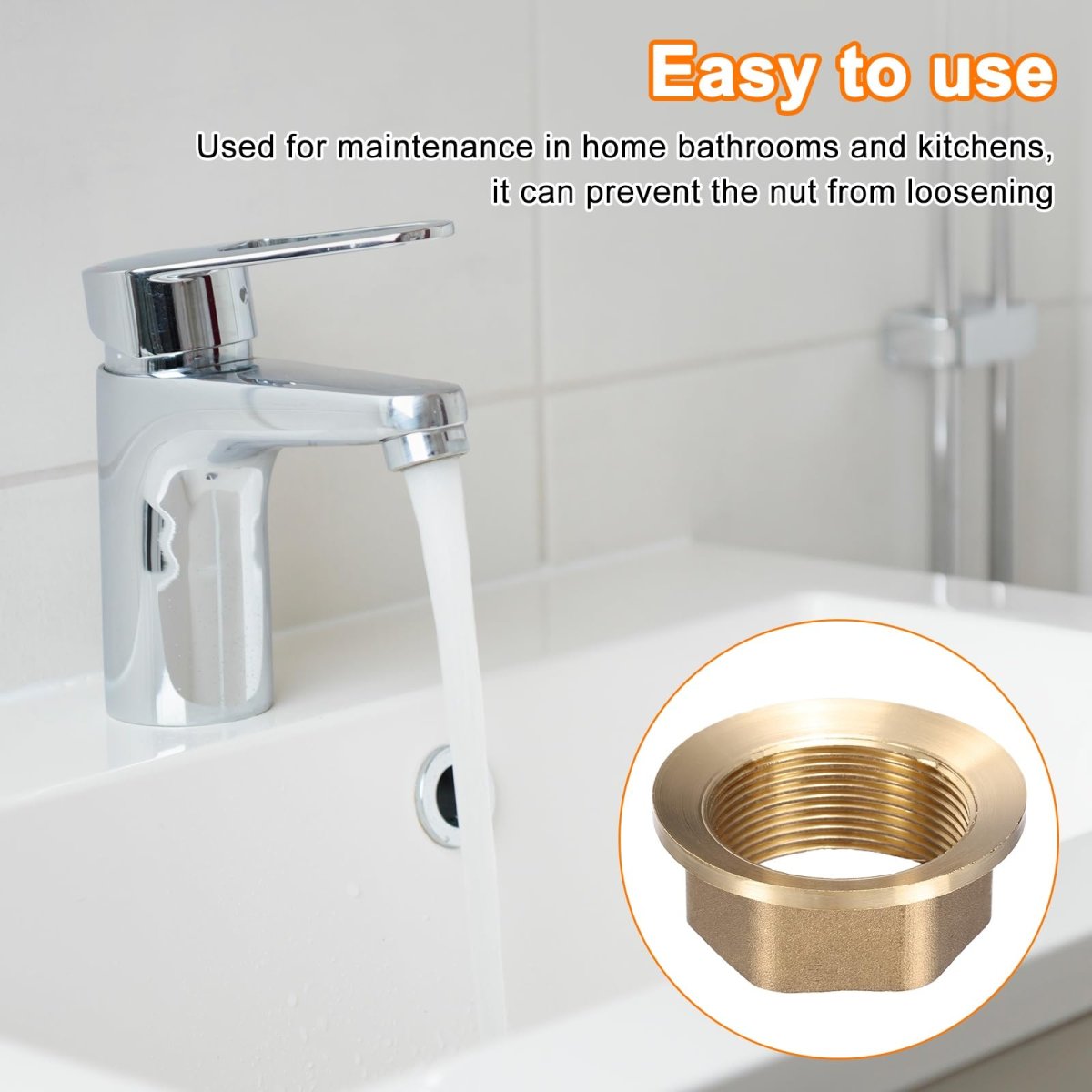 2pcs Faucet Nut Fixed Base Id 1 18 X H 0 67 Copper Fixing Tap Fastener Assembly For Kitchen And Bathroom