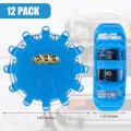 Tallew 12 Pack Led Road Flares Emergency Lights Roadside 9 Flash Modes Warning Car Safety Beacon Magnet Hook Flashing Disc