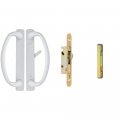 Rockwell Security Charlotte Patio Sliding Door Handle Set With Mortise Lock And Keeper White Finish Fits 1-1 2 1-3 4 Inch Thick 