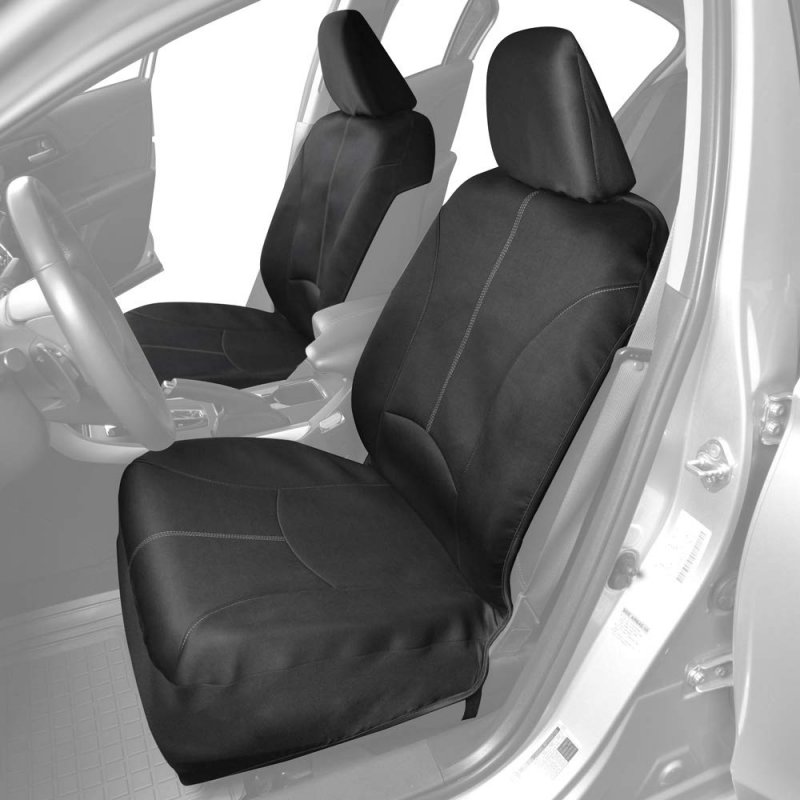 Motor Trend Spillguard Waterproof Car Seat Covers Front And Rear Full Set Gray Stitch A Neoprene Protectors With Extended Bench
