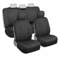 Motor Trend Spillguard Waterproof Car Seat Covers Front And Rear Full Set Gray Stitch A Neoprene Protectors With Extended Bench 