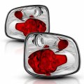 Amerilite For 1997-2000 Ford F150 Flare Side Chrome Euro Replacement Brake Tail Lights Set Passenger And Driver