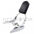 Httmt Mt148 Ss001-sa- Chrome Flame Backrest Sissy Bar With Leather Pad Compatible Vlx600 Vt600c