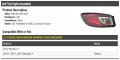 Left Driver Side Tail Light Assembly Standard Type Compatible With 2010-2013 Mazda 3 Fits 2010-2011 2013 Sedan Models And 2012