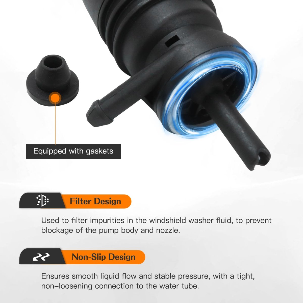 Washer Fluid Pump For Ram 1500 2500 3500 2009 2017 Includes Grommet Replaces 68071576aa And 67128362154