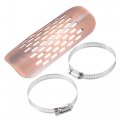 X Autohaux 1 Set Universal Motorcycle Exhaust Heat Shield Pipe Guard Muffler Protector Copper Tone