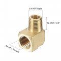 Uxcell Brass Hose Fitting Elbow 1 4 Npt Male To Female Thread Right Angle Pipe Connector Adapter Pack Of 2