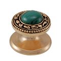 Vicenza Designs K1149 San Michele Malachite Stone Insert Knob Small Antique Gold 