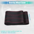 Uxcell Hand Sewn Steering Wheel Cover Red Stitch With Needle Thread Universal Fit 14 6-15 2 Inch 37-38 5cm Dia For Car Truck