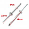 Uxcell 30 Pcs 4mm X 40mm Aluminum Steel Open End Blind Rivets