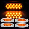 Ocpty 16led Side Marker Light 4pcs Yellow Trailer Lamp Stop Turn Tail Fit For Boats Van Truck Pickups 12v Waterproof Signal