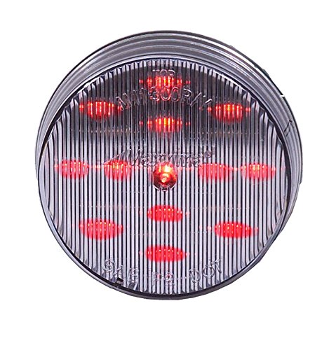 Maxxima M11300rcl Red 2-1 2 Round Led Clear Lens Clearance Marker Light