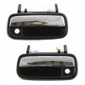 Toyota Pickup 1989-1995 Exterior Door Handle Driver And Passenger Side Pair Front W Chrome Lever Textured Bezel Replacement For 