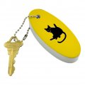 Graphics More Black Cat Lifting Leg And Licking Floating Keychain Oval Foam Fishing Boat Buoy Key Float