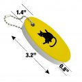 Graphics More Black Cat Lifting Leg And Licking Floating Keychain Oval Foam Fishing Boat Buoy Key Float