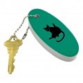 Graphics More Black Cat Lifting Leg And Licking Floating Keychain Oval Foam Fishing Boat Buoy Key Float