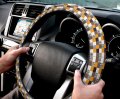 Steering Wheel Cover Orange Black Check Plaid Covers Stripes Checkered Protector Car Accessory 15 Inches