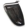 Hecasa Pair Corner Light Halogen W Bulbs For 2001-2004 Toyota Tacoma Lamp Assembly Chrome Trim Turn Signal Smoke Lens Chrome