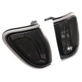 Hecasa Pair Corner Light Halogen W Bulbs For 2001-2004 Toyota Tacoma Lamp Assembly Chrome Trim Turn Signal Smoke Lens Chrome