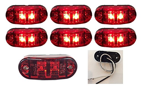 18 LONG HAUL 2.6x1 CLEAR/RED SURFACE MOUNT LED CLEARANCE MARKER LIGHTS 12V FOR TRUCKS CAMPERS TRAILERS RVS EL-112602CR18 