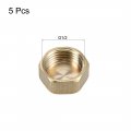 Uxcell Brass Cap 5pcs G1 2 Female Pipe Fitting Hex Compression Stop Valve Connector 11x23mm
