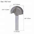 Uxcell Router Bit 1 4 Inch Shank Cutting Dia Core Box 2 Flutes Carbon Steel For Carpentry Woodworking Milling Cutter Tool