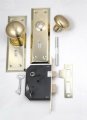 Brass Knob Mortise Lock Combo With Key Plated Steel Plates And Knobs Modern Style Model 1129 Pack Of 5 