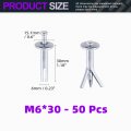 Swpeet 50pcs Silver M6 X 30mm Alloy Steel Concrete Anchors Drive Expansion Nail Hammer Set 1 4 Diameter Approx 1-3 16 Length
