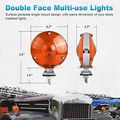 Partsam Waterproof 2x Led 4 Round Double-face Stop Turn Tail Light Signal Park Pedestal Lights Assembly W Chrome Reflector