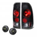 Black Housing Euro Style Tail Light Full-led License Plate Lamp Assembly Replacement Bundle For 1997-2003 Ford F150 1999-2007 