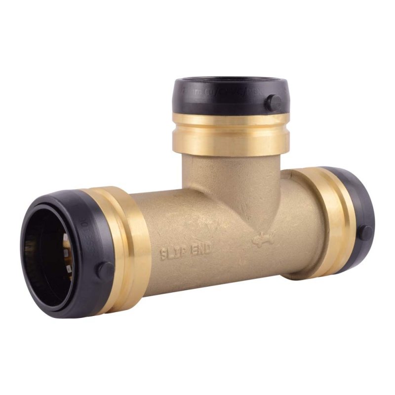 Sharkbite 1-1 2 Inch Slip Tee Push To Connect Brass Plumbing Fitting Copper And Cpvc Uxl0341